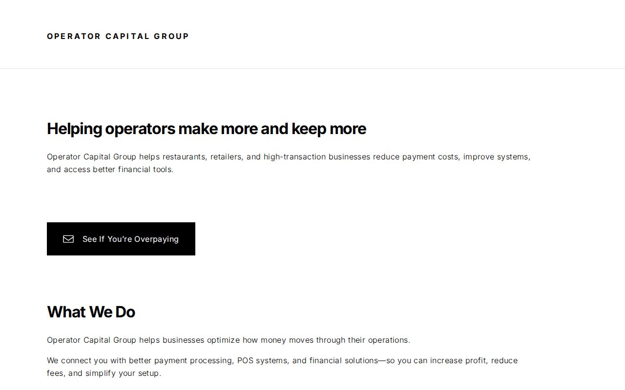 Operator Capital Group | Increase Margins Without Changing Operations